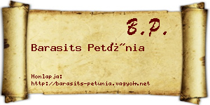 Barasits Petúnia névjegykártya